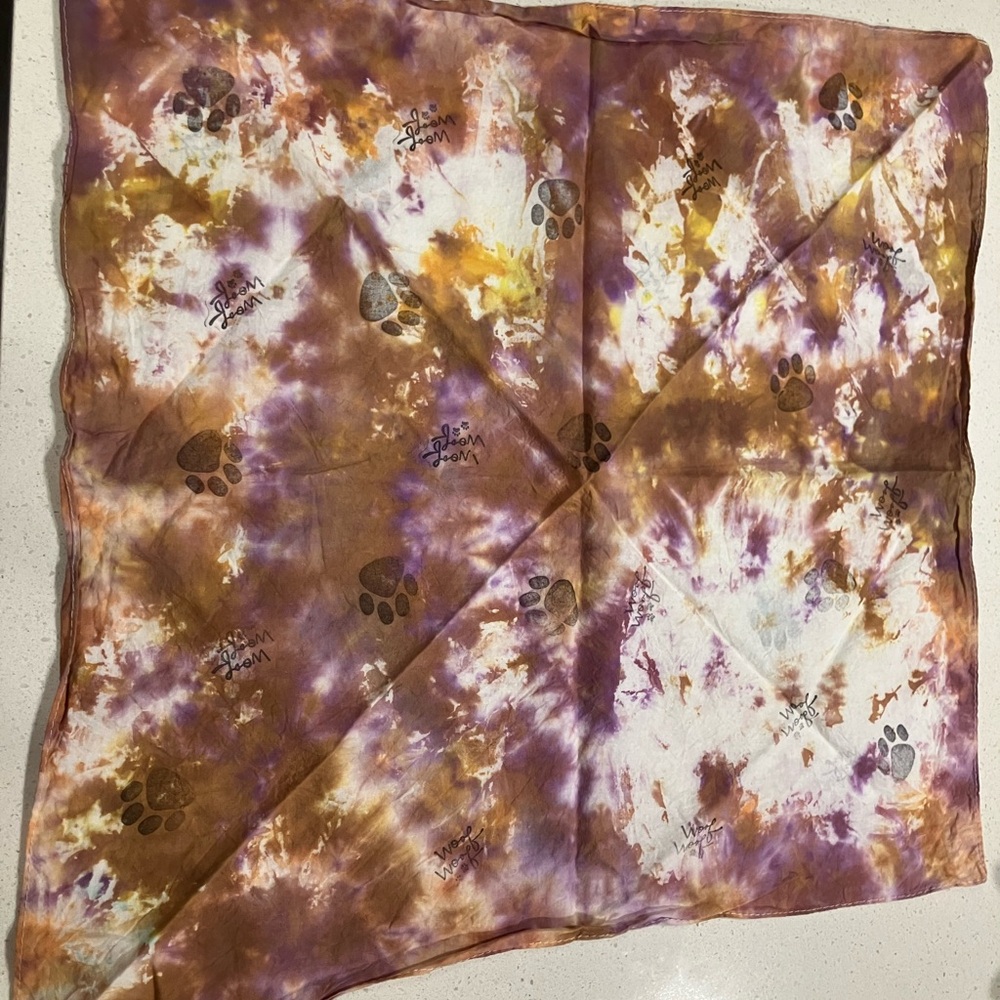 Tie-Dye Bandana with Paw Prints